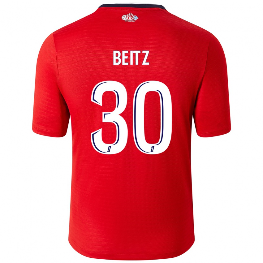 Niño Camiseta Taylor Beitz #30 Rojo Blanco 1ª Equipación 2024/25 La Camisa Perú