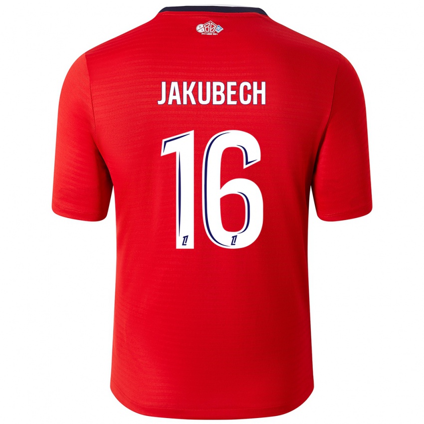 Niño Camiseta Adam Jakubech #16 Rojo Blanco 1ª Equipación 2024/25 La Camisa Perú