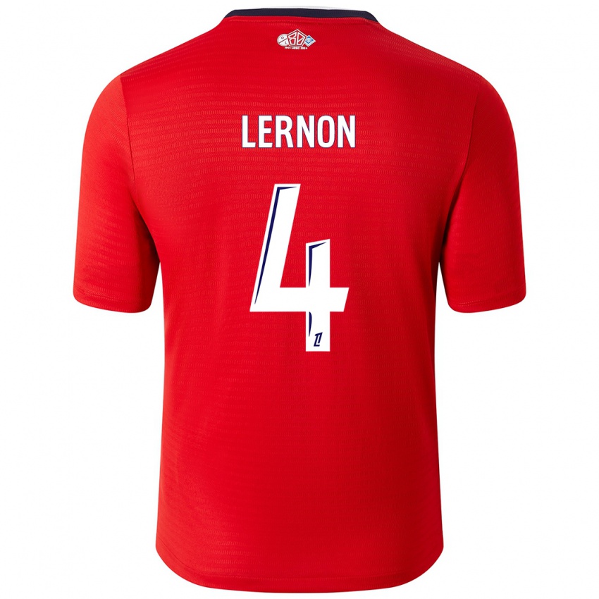 Niño Camiseta Jessica Lernon #4 Rojo Blanco 1ª Equipación 2024/25 La Camisa Perú