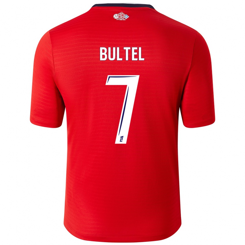 Niño Camiseta Ludivine Bultel #7 Rojo Blanco 1ª Equipación 2024/25 La Camisa Perú