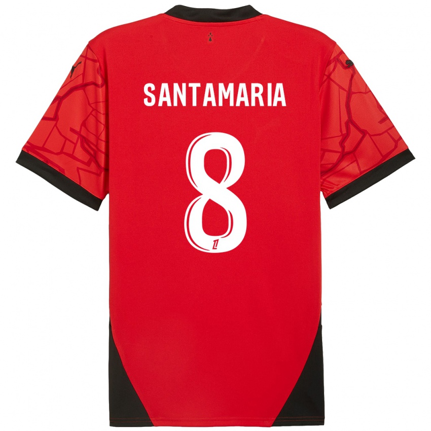 Niño Camiseta Baptiste Santamaria #8 Rojo Negro 1ª Equipación 2024/25 La Camisa Perú