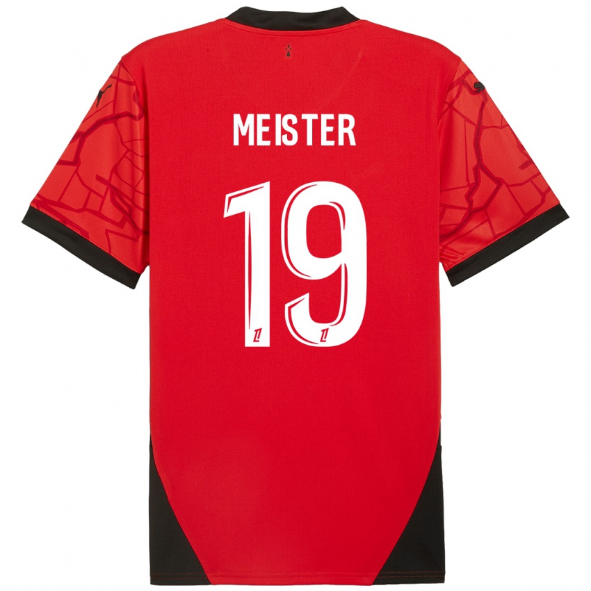 Niño Camiseta Henrik Meister #19 Rojo Negro 1ª Equipación 2024/25 La Camisa Perú