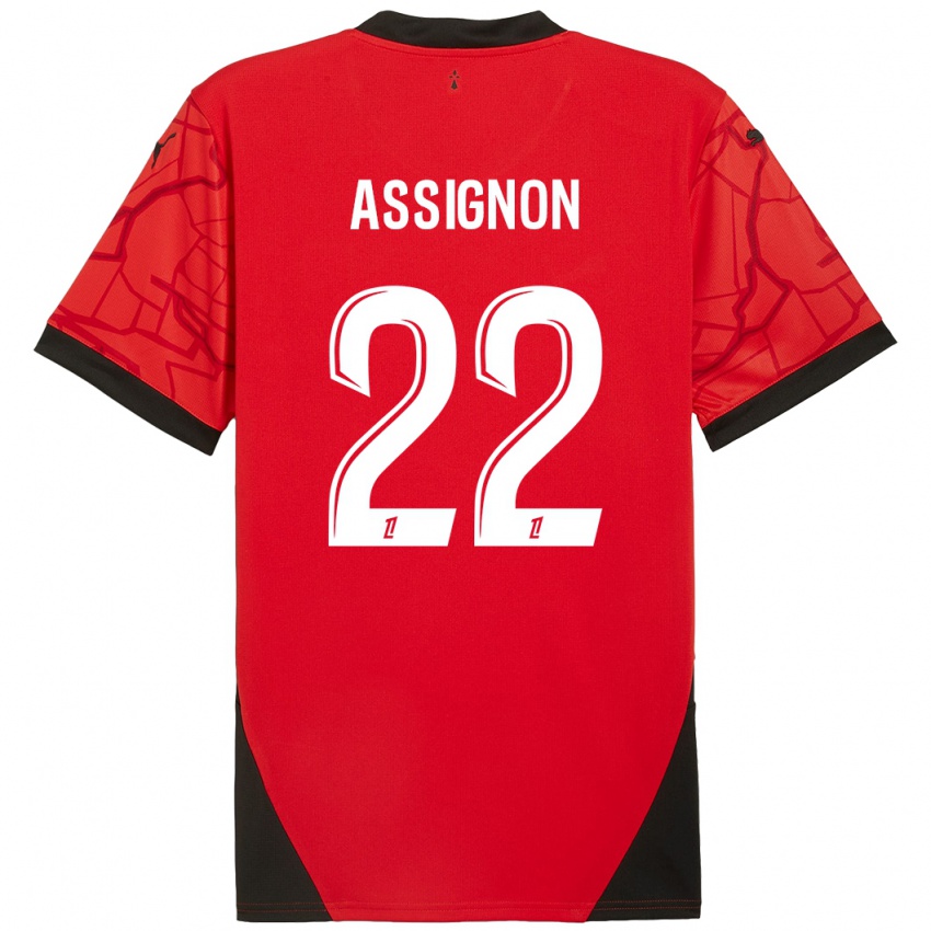 Niño Camiseta Lorenz Assignon #22 Rojo Negro 1ª Equipación 2024/25 La Camisa Perú