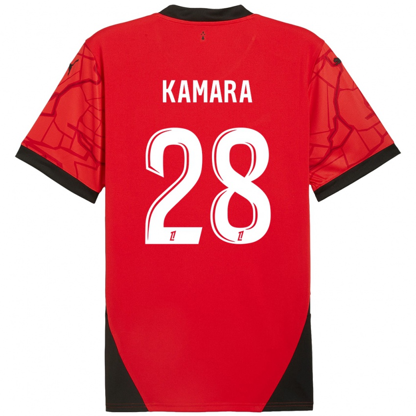 Niño Camiseta Glen Kamara #28 Rojo Negro 1ª Equipación 2024/25 La Camisa Perú