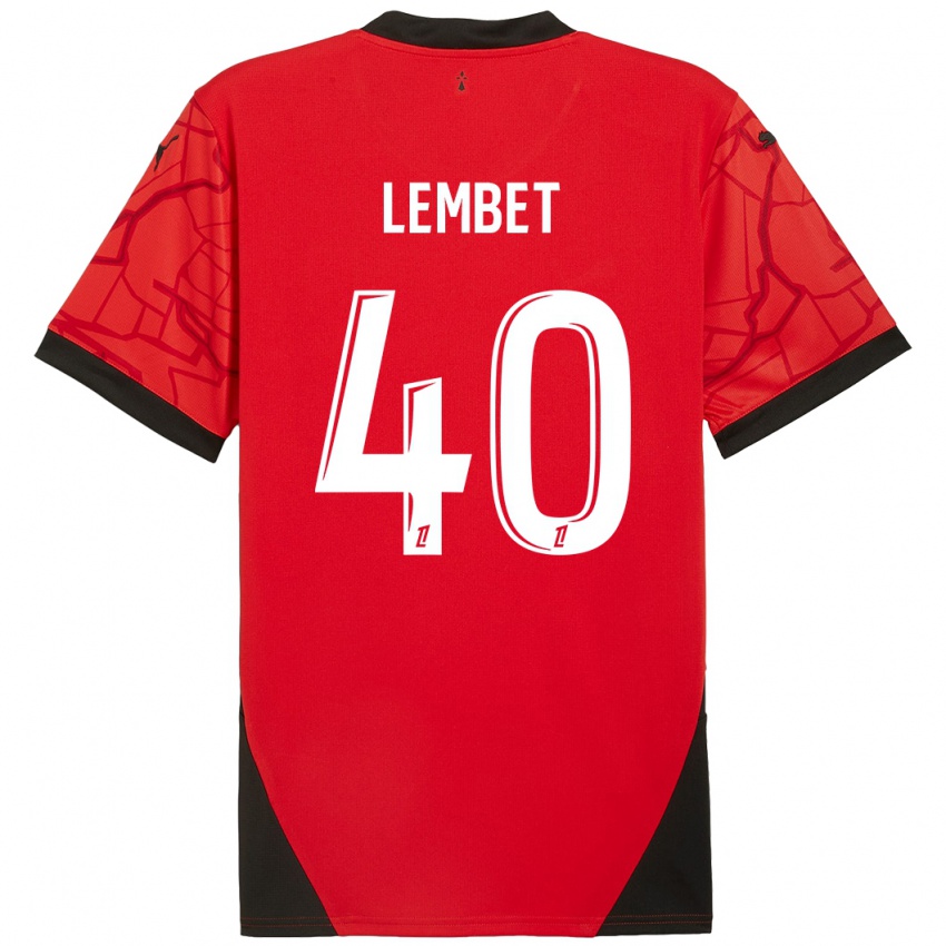 Niño Camiseta Geoffrey Lembet #40 Rojo Negro 1ª Equipación 2024/25 La Camisa Perú