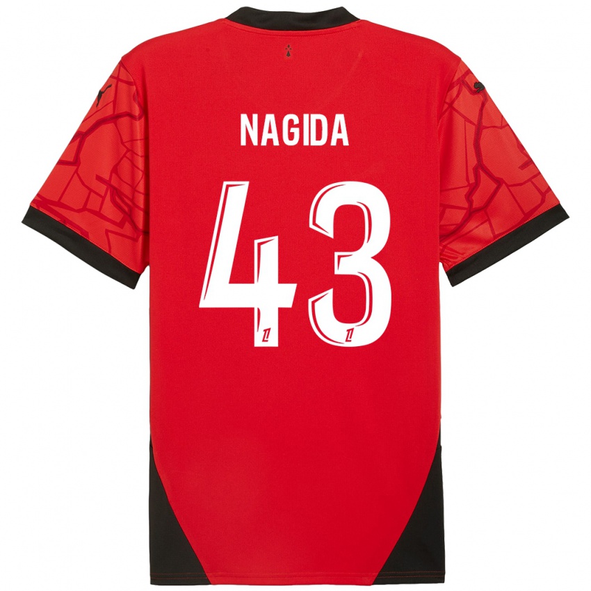 Niño Camiseta Mahamadou Nagida #43 Rojo Negro 1ª Equipación 2024/25 La Camisa Perú