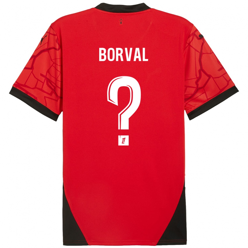 Niño Camiseta Cyril Borval #0 Rojo Negro 1ª Equipación 2024/25 La Camisa Perú