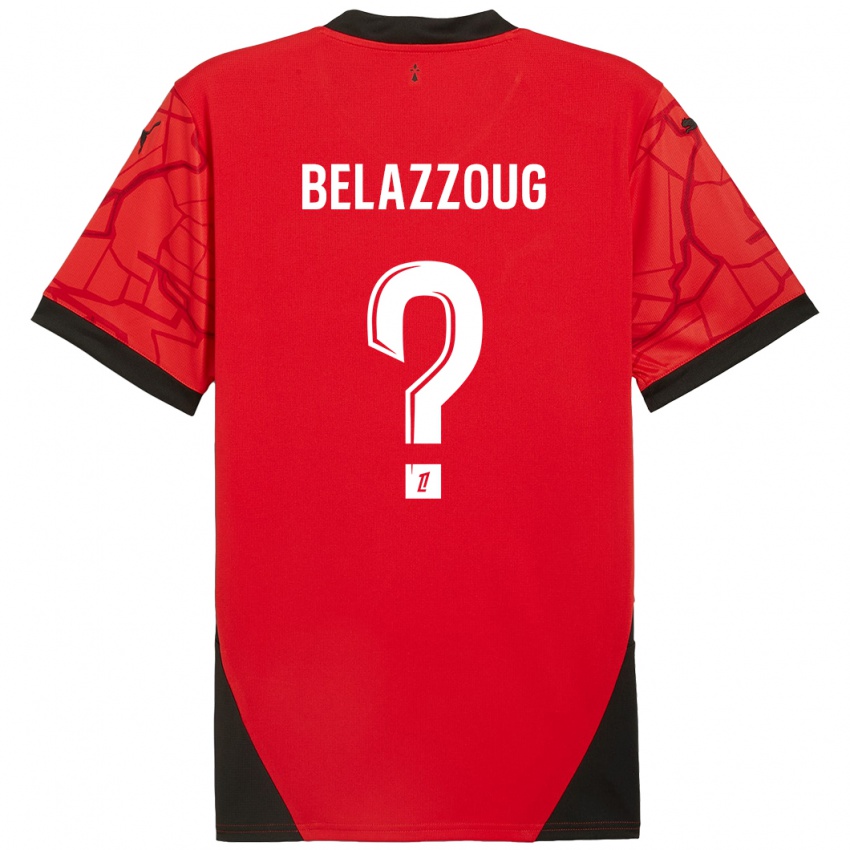 Niño Camiseta Kilian Belazzoug #0 Rojo Negro 1ª Equipación 2024/25 La Camisa Perú