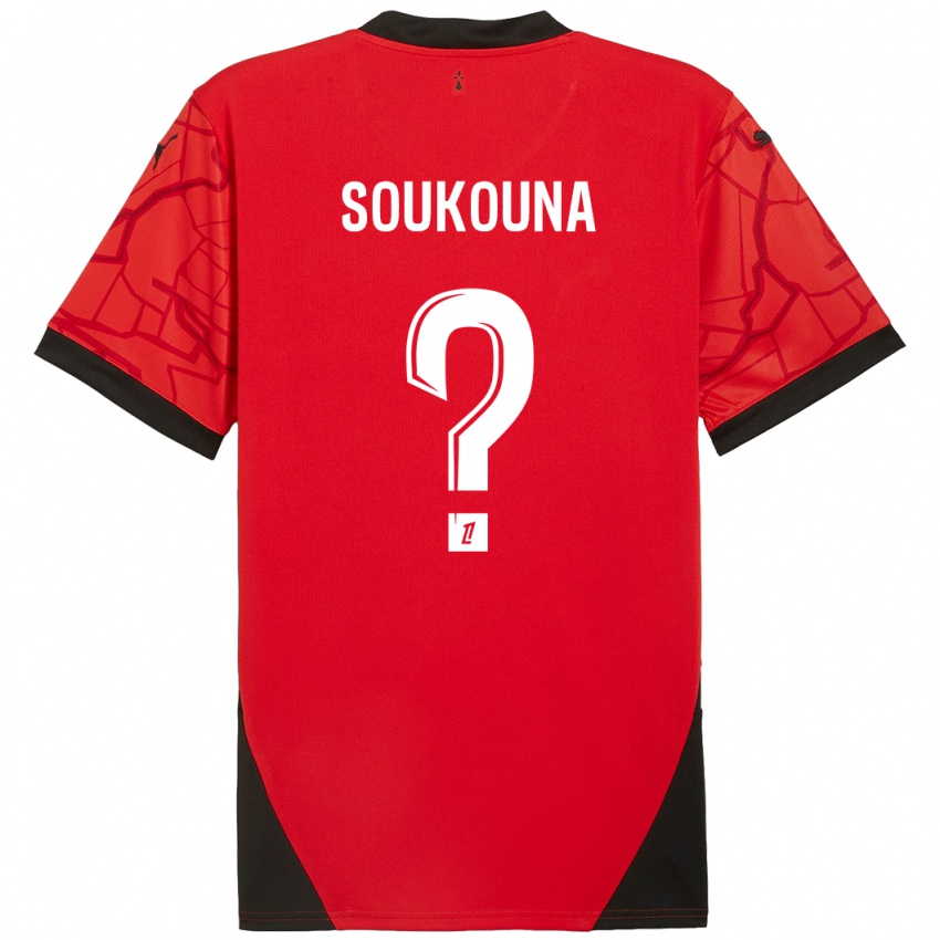 Niño Camiseta Isiaka Soukouna #0 Rojo Negro 1ª Equipación 2024/25 La Camisa Perú