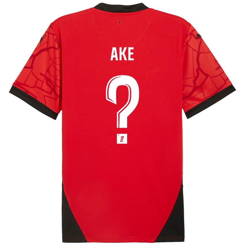 Niño Camiseta Junior Ake #0 Rojo Negro 1ª Equipación 2024/25 La Camisa Perú