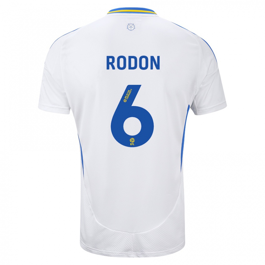 Niño Camiseta Joe Rodon #6 Blanco Azul 1ª Equipación 2024/25 La Camisa Perú