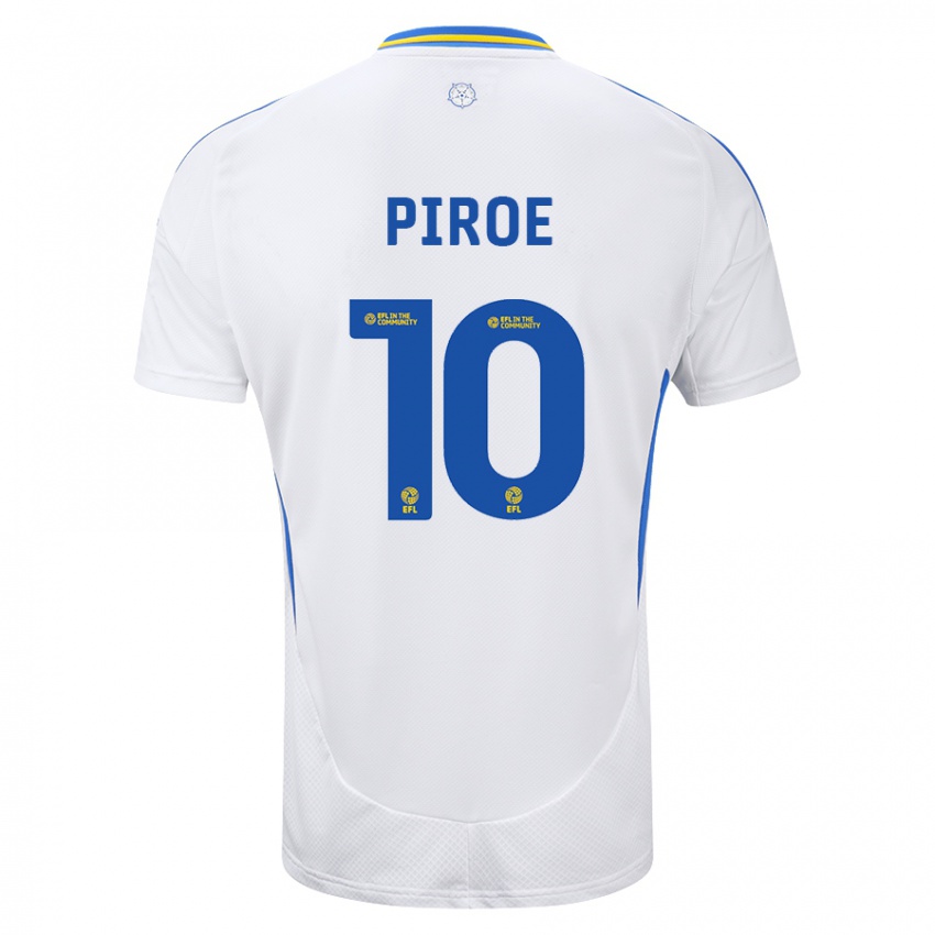 Niño Camiseta Joël Piroe #10 Blanco Azul 1ª Equipación 2024/25 La Camisa Perú