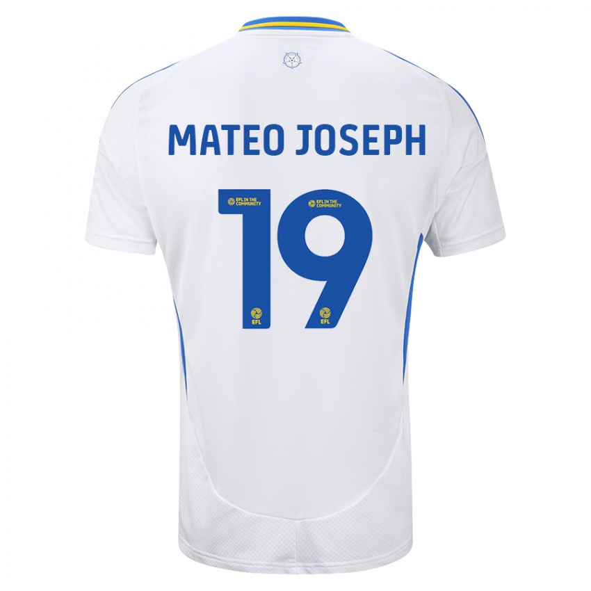 Niño Camiseta Mateo Joseph #19 Blanco Azul 1ª Equipación 2024/25 La Camisa Perú