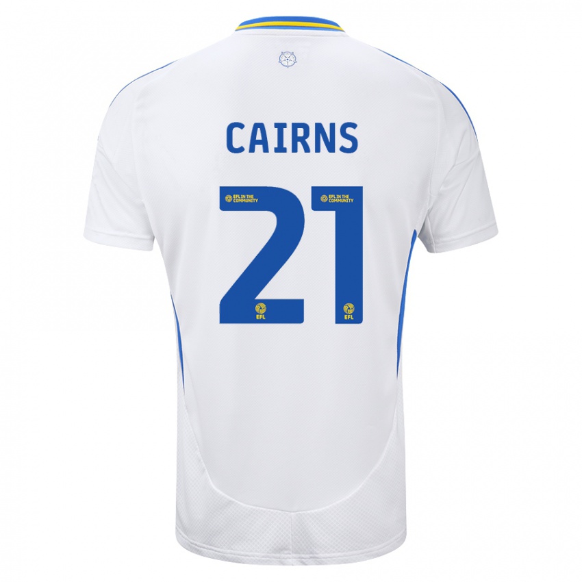 Niño Camiseta Alex Cairns #21 Blanco Azul 1ª Equipación 2024/25 La Camisa Perú