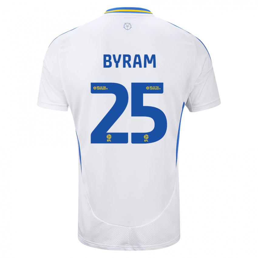 Niño Camiseta Sam Byram #25 Blanco Azul 1ª Equipación 2024/25 La Camisa Perú