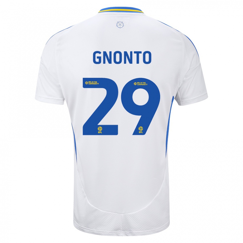 Niño Camiseta Wilfried Gnonto #29 Blanco Azul 1ª Equipación 2024/25 La Camisa Perú