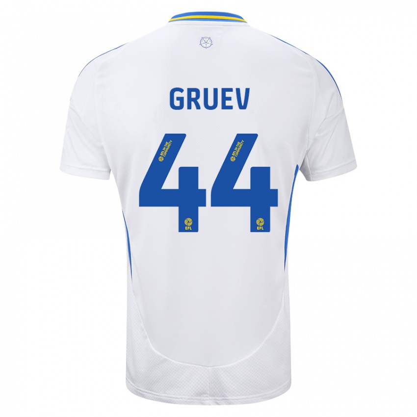 Niño Camiseta Ilia Gruev #44 Blanco Azul 1ª Equipación 2024/25 La Camisa Perú