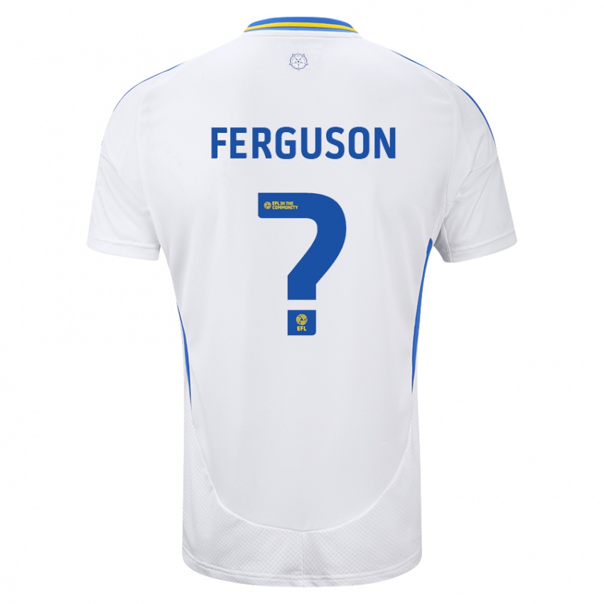 Niño Camiseta Connor Ferguson #0 Blanco Azul 1ª Equipación 2024/25 La Camisa Perú