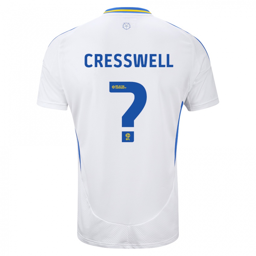 Niño Camiseta Alfie Cresswell #0 Blanco Azul 1ª Equipación 2024/25 La Camisa Perú