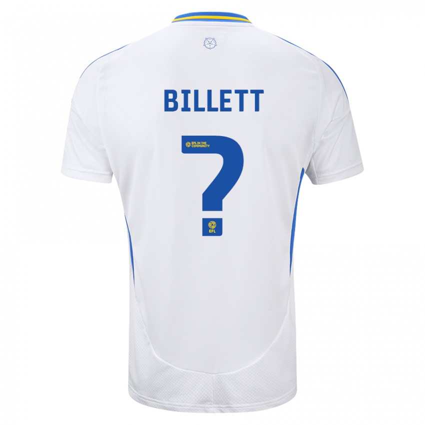 Niño Camiseta Joe Billett #0 Blanco Azul 1ª Equipación 2024/25 La Camisa Perú