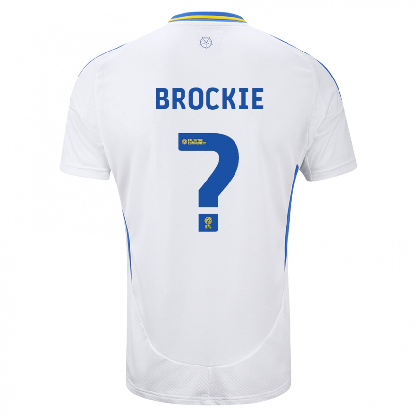 Niño Camiseta Devon Brockie #0 Blanco Azul 1ª Equipación 2024/25 La Camisa Perú