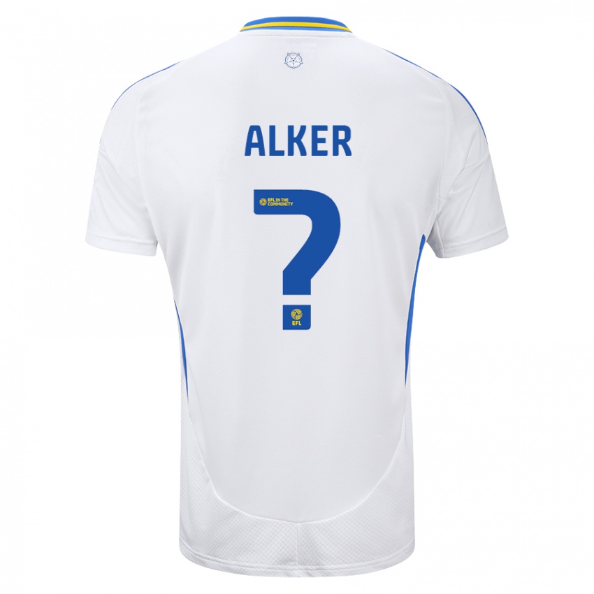 Niño Camiseta Samuel Alker #0 Blanco Azul 1ª Equipación 2024/25 La Camisa Perú