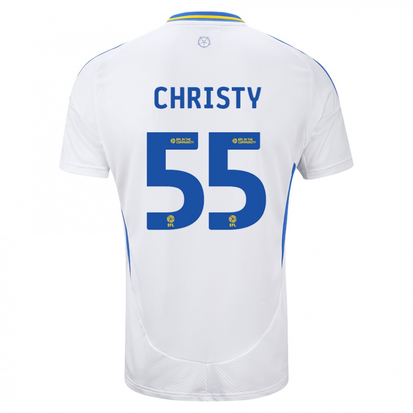 Niño Camiseta Harry Christy #55 Blanco Azul 1ª Equipación 2024/25 La Camisa Perú