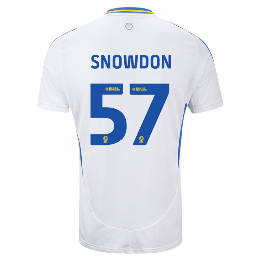 Niño Camiseta Joe Snowdon #57 Blanco Azul 1ª Equipación 2024/25 La Camisa Perú