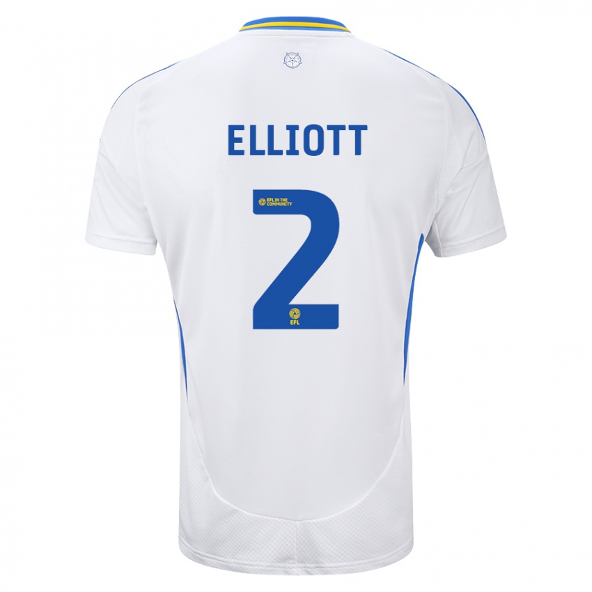 Niño Camiseta Izzy Elliott #2 Blanco Azul 1ª Equipación 2024/25 La Camisa Perú