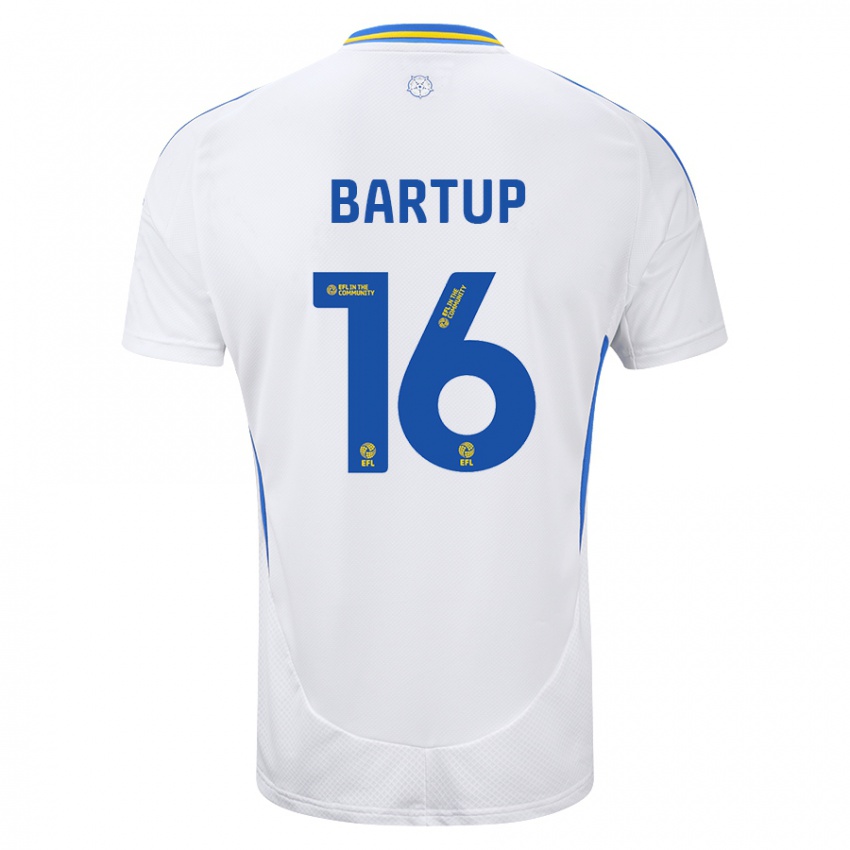 Niño Camiseta Laura Bartup #16 Blanco Azul 1ª Equipación 2024/25 La Camisa Perú