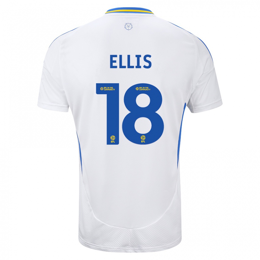 Niño Camiseta Macy Ellis #18 Blanco Azul 1ª Equipación 2024/25 La Camisa Perú