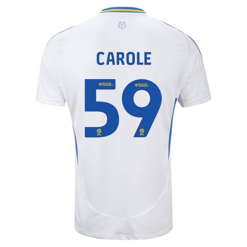 Niño Camiseta Keenan Carole #59 Blanco Azul 1ª Equipación 2024/25 La Camisa Perú