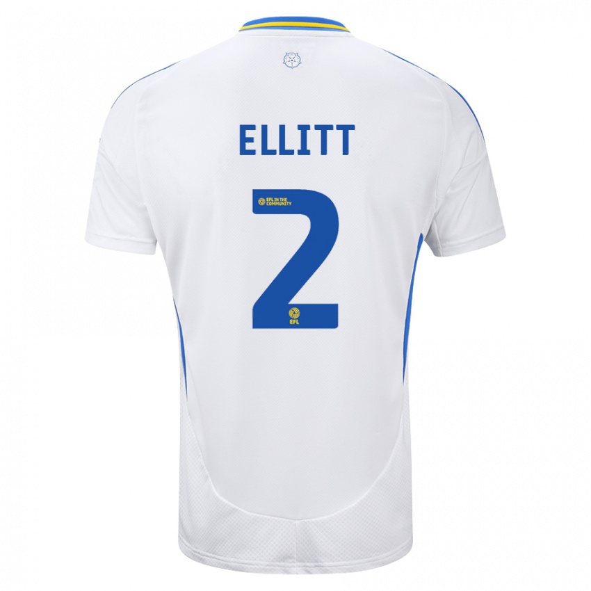 Niño Camiseta Izzy Ellitt #2 Blanco Azul 1ª Equipación 2024/25 La Camisa Perú