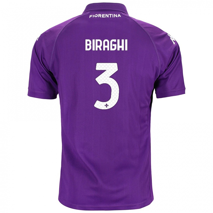 Niño Camiseta Cristiano Biraghi #3 Morado 1ª Equipación 2024/25 La Camisa Perú