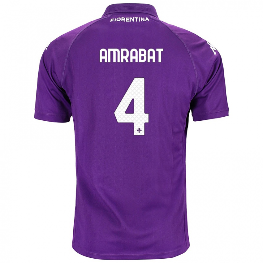 Niño Camiseta Sofyan Amrabat #4 Morado 1ª Equipación 2024/25 La Camisa Perú