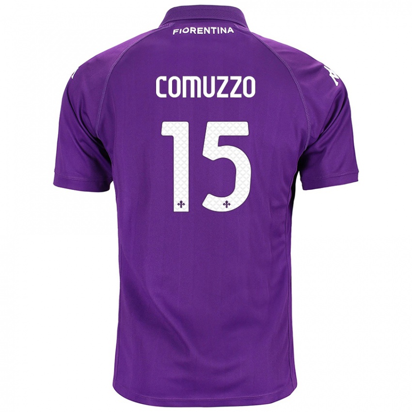 Niño Camiseta Pietro Comuzzo #15 Morado 1ª Equipación 2024/25 La Camisa Perú