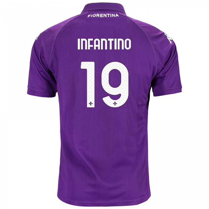 Niño Camiseta Gino Infantino #19 Morado 1ª Equipación 2024/25 La Camisa Perú