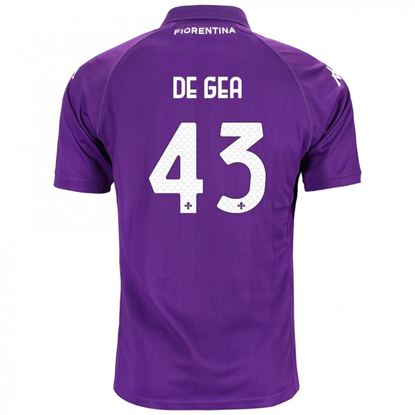 Niño Camiseta David De Gea #43 Morado 1ª Equipación 2024/25 La Camisa Perú