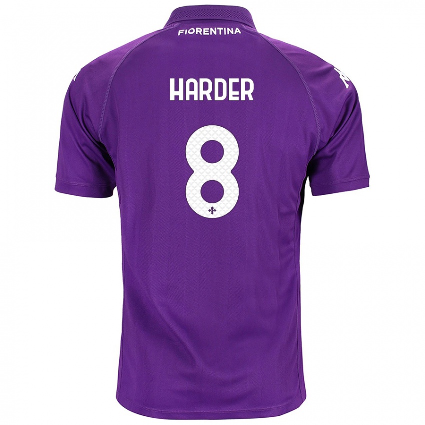 Niño Camiseta Jonas Harder #8 Morado 1ª Equipación 2024/25 La Camisa Perú