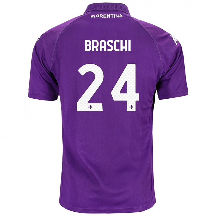 Niño Camiseta Riccardo Braschi #24 Morado 1ª Equipación 2024/25 La Camisa Perú