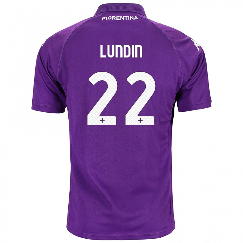 Niño Camiseta Karin Lundin #22 Morado 1ª Equipación 2024/25 La Camisa Perú