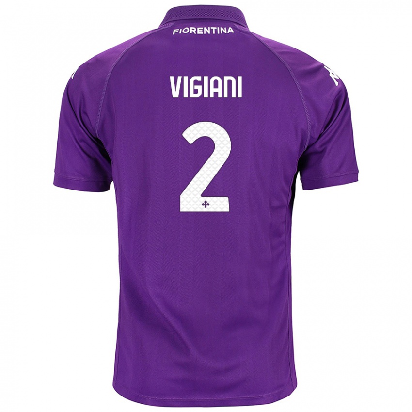 Niño Camiseta Lorenzo Vigiani #2 Morado 1ª Equipación 2024/25 La Camisa Perú