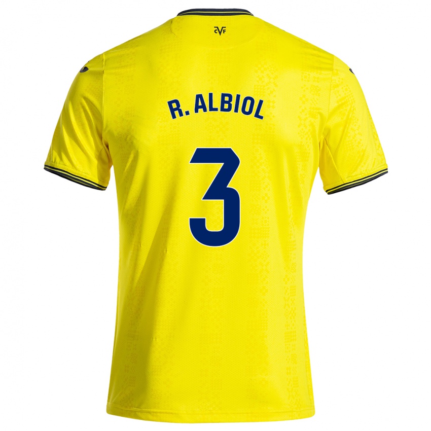 Niño Camiseta Raúl Albiol #3 Amarillo Negro 1ª Equipación 2024/25 La Camisa Perú