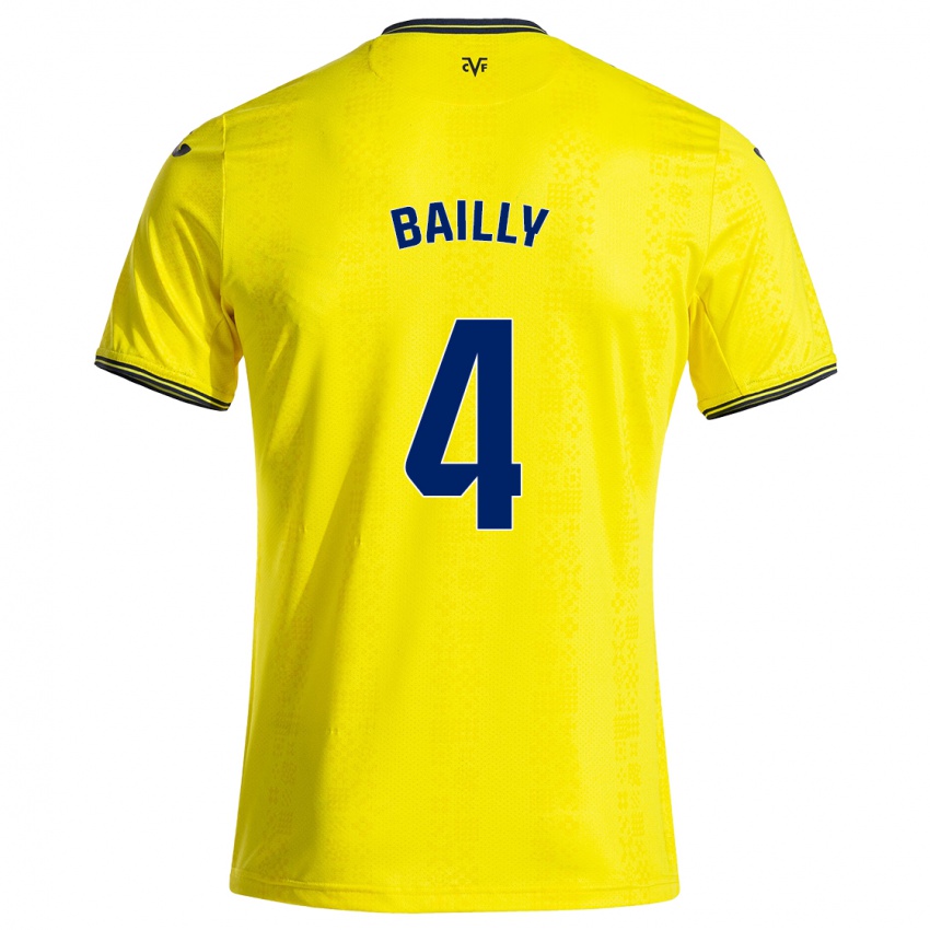 Niño Camiseta Eric Bailly #4 Amarillo Negro 1ª Equipación 2024/25 La Camisa Perú