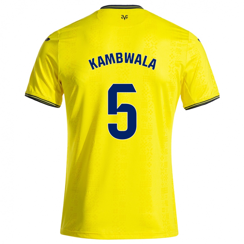 Niño Camiseta Willy Kambwala #5 Amarillo Negro 1ª Equipación 2024/25 La Camisa Perú