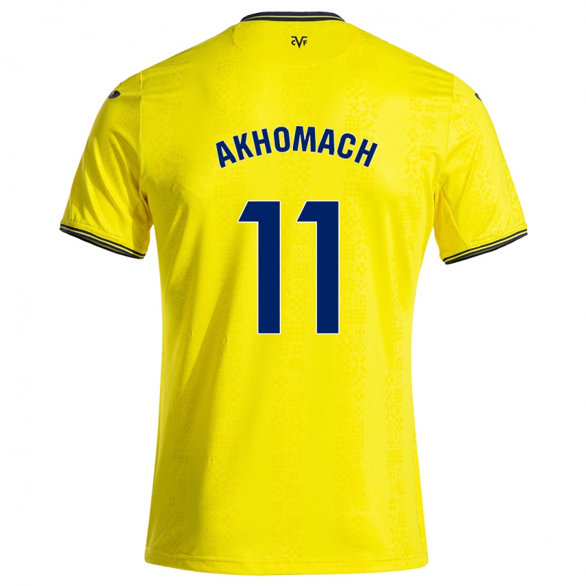 Niño Camiseta Ilias Akhomach #11 Amarillo Negro 1ª Equipación 2024/25 La Camisa Perú