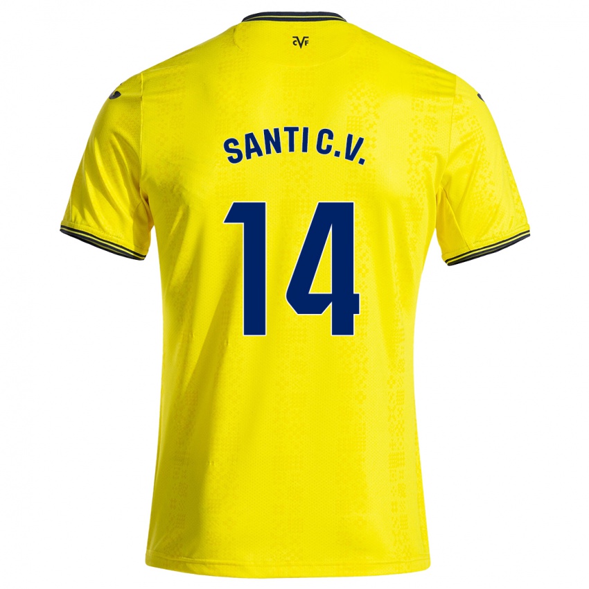 Niño Camiseta Santi Comesaña #14 Amarillo Negro 1ª Equipación 2024/25 La Camisa Perú