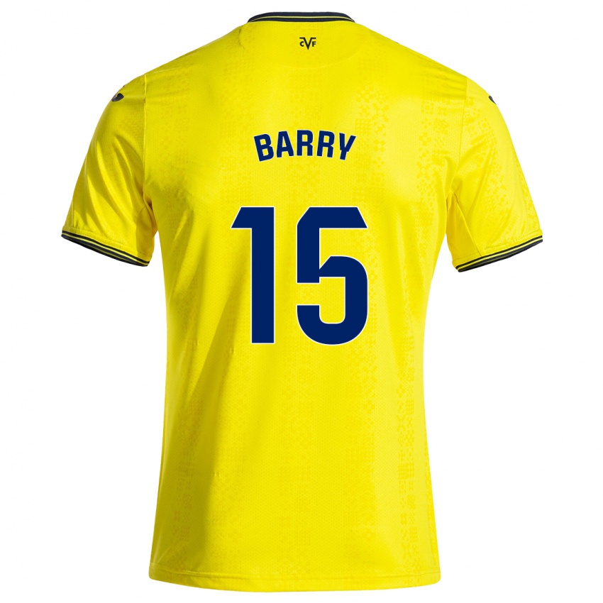 Niño Camiseta Thierno Barry #15 Amarillo Negro 1ª Equipación 2024/25 La Camisa Perú