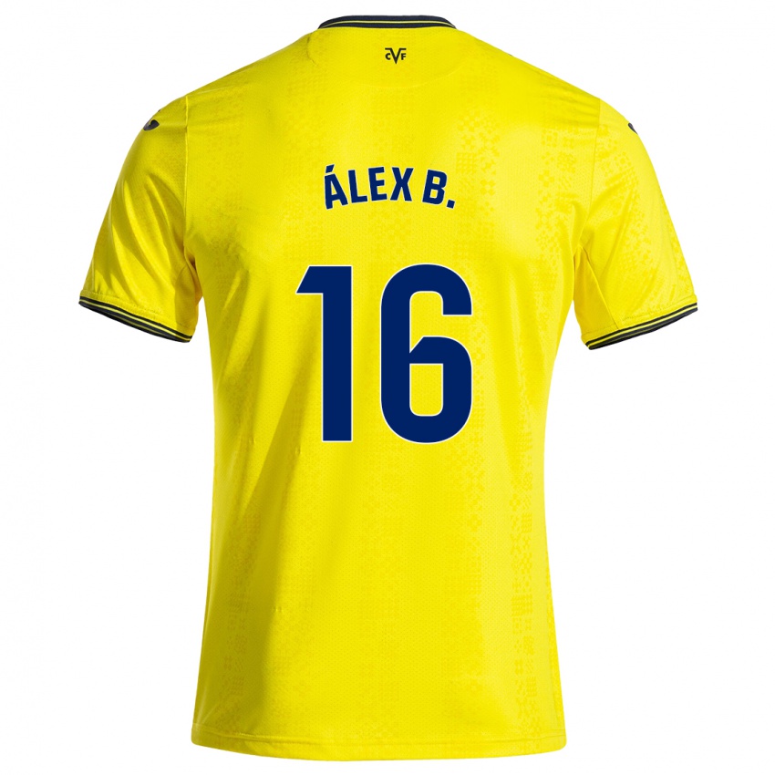 Niño Camiseta Álex Baena #16 Amarillo Negro 1ª Equipación 2024/25 La Camisa Perú