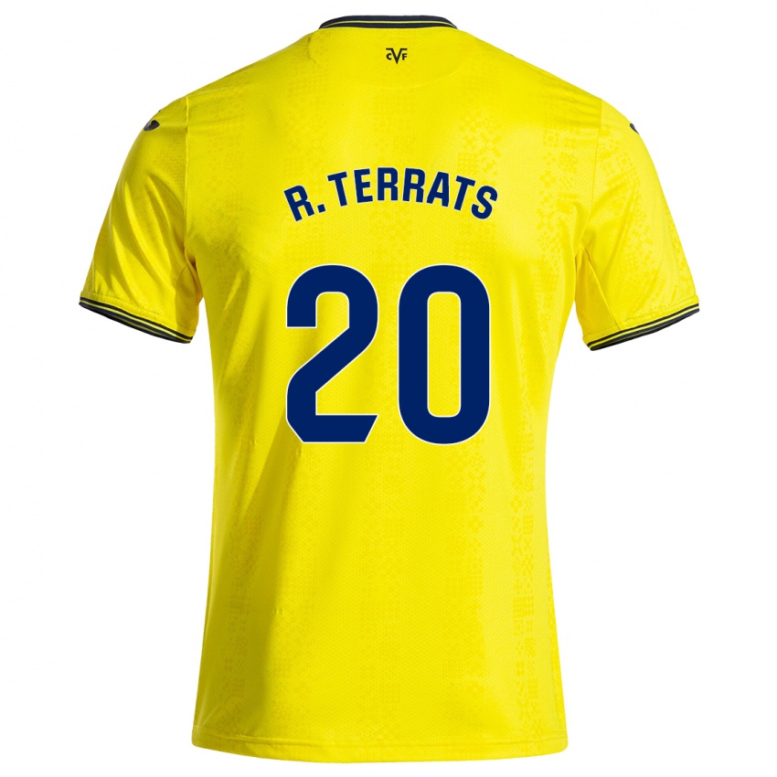 Niño Camiseta Ramón Terrats #20 Amarillo Negro 1ª Equipación 2024/25 La Camisa Perú